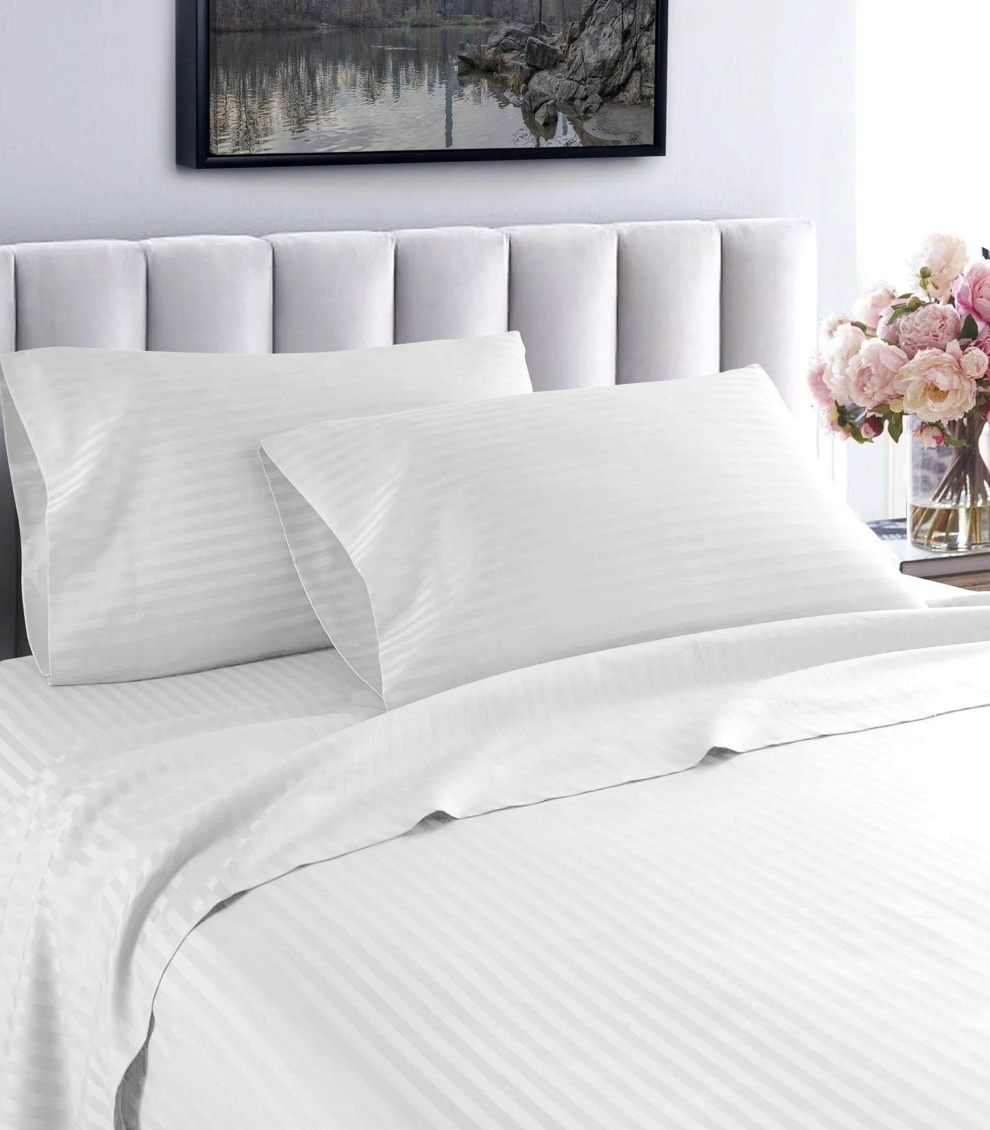 6*6 Stripped cotton flat bedsheets