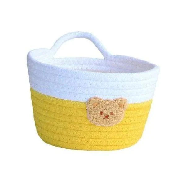 Handmade Bright-colored Storage Basket Multi-use Delicate Cotton Rope Sundries Basket for Home