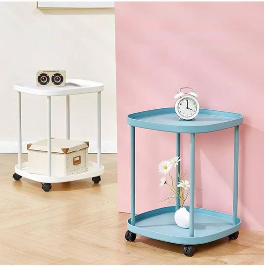 Double layer stool with wheels