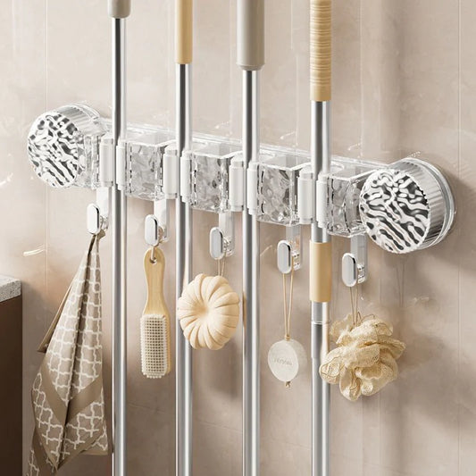 4-Holes Multipurpose Hooks Mop Hanger