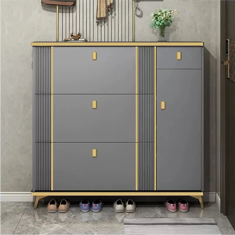 Shoe Rack Cabinet With Flip Doors Modern Shoe Storage Cabinet For Entryway