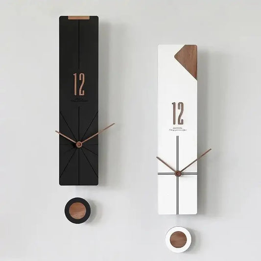 Wall Clock with Pendulum Non-Ticking Silent Wall Clock