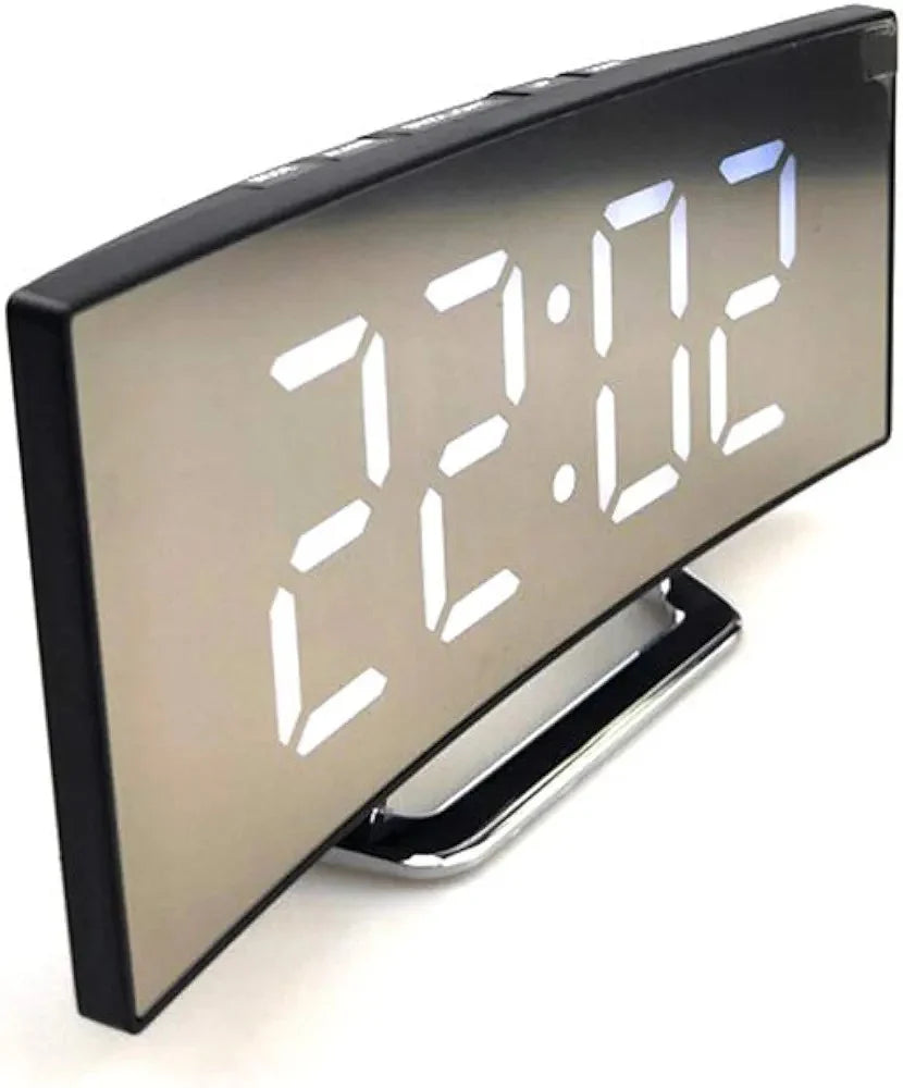 7" Curved Screen Digital Alarm  LED  Clock Bedside.