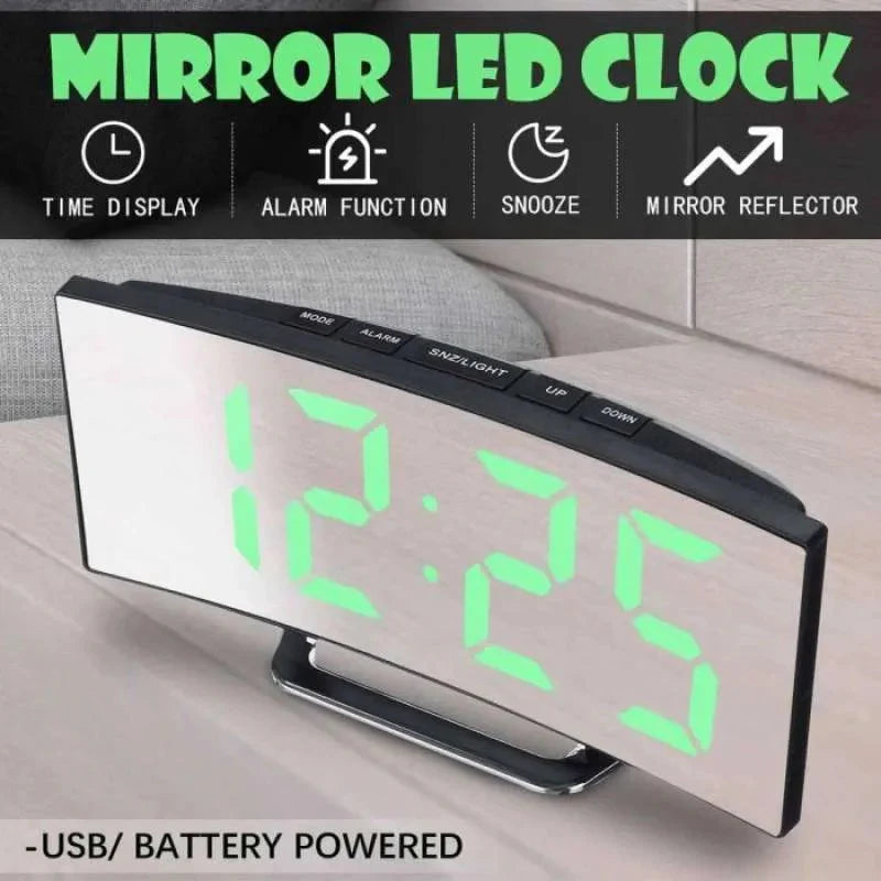 7" Curved Screen Digital Alarm  LED  Clock Bedside.