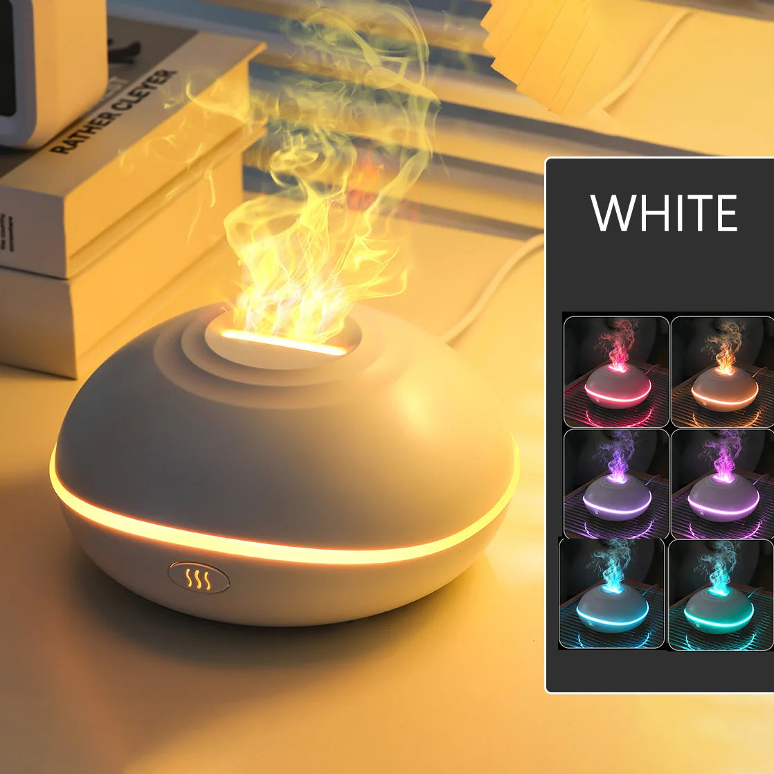 7 Color Flame Aroma Diffuser 200ml Fire Flame Humidifier