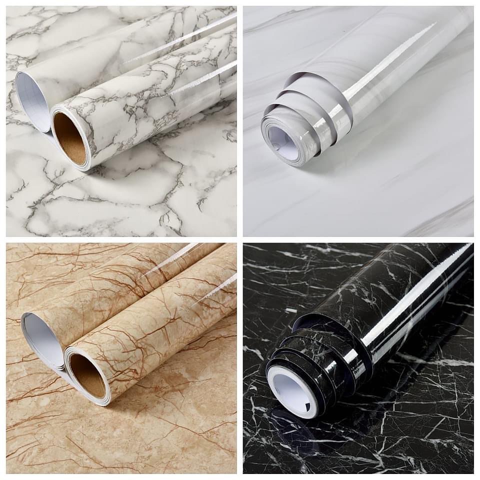 Self-adhesive marble contact paper