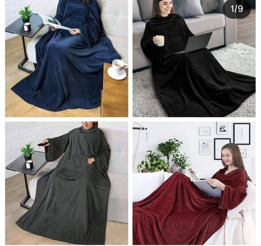 Snuggie fleece blanket with sleeves and Kangaroo pocket
