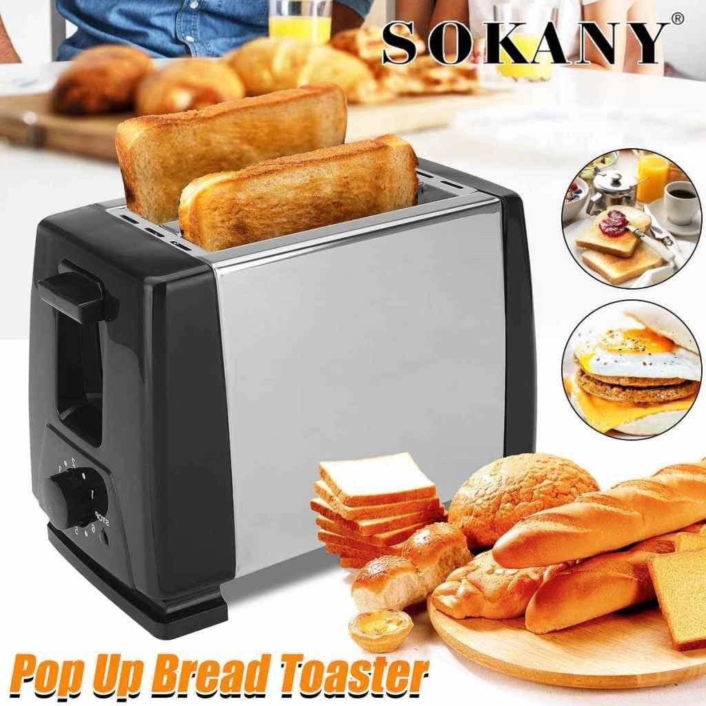 Sokany Automatic Electric 2 Slice Pop Up Bread Toaster.