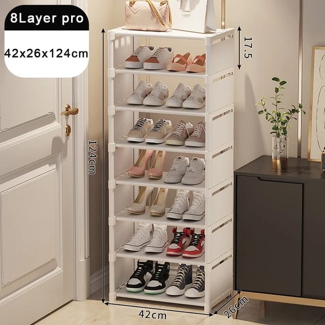 8 Layer 2024 shoe rack organizer with fabric dustproof cover