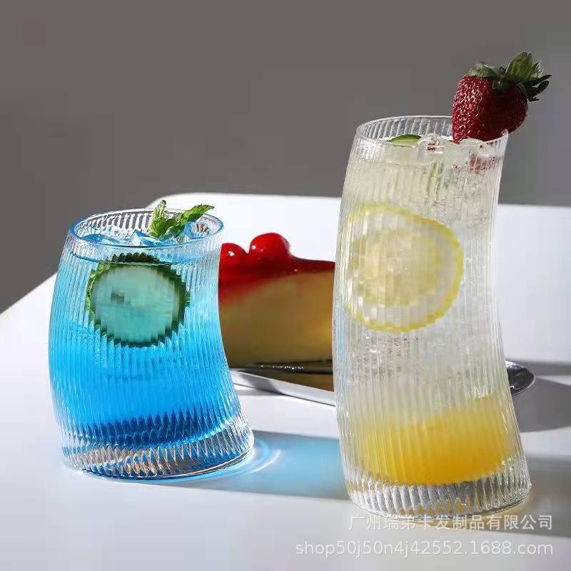 Set of 4 Heavy Duty Ribbed Penguin Glass