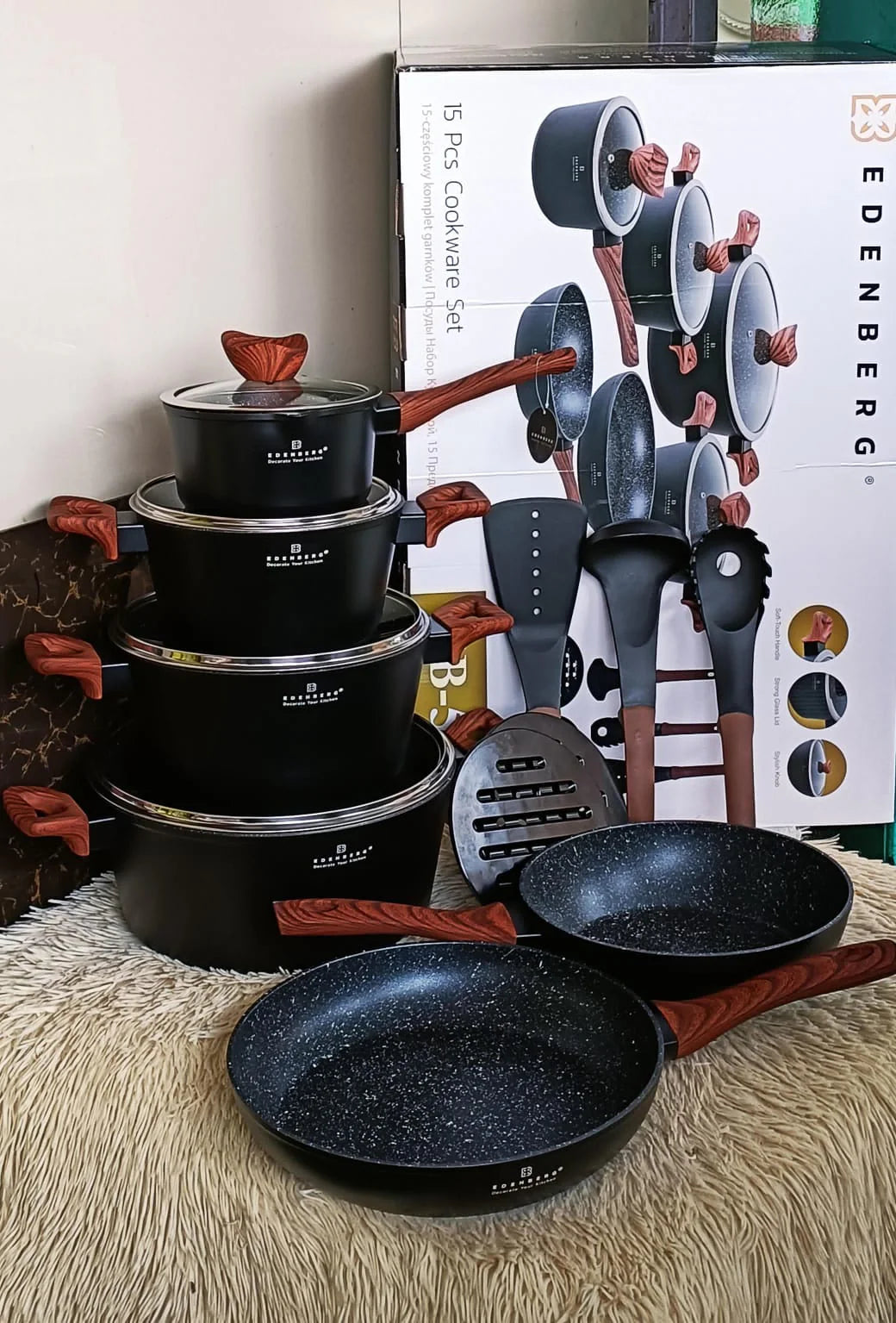 15pc Edenberg Cookware Set