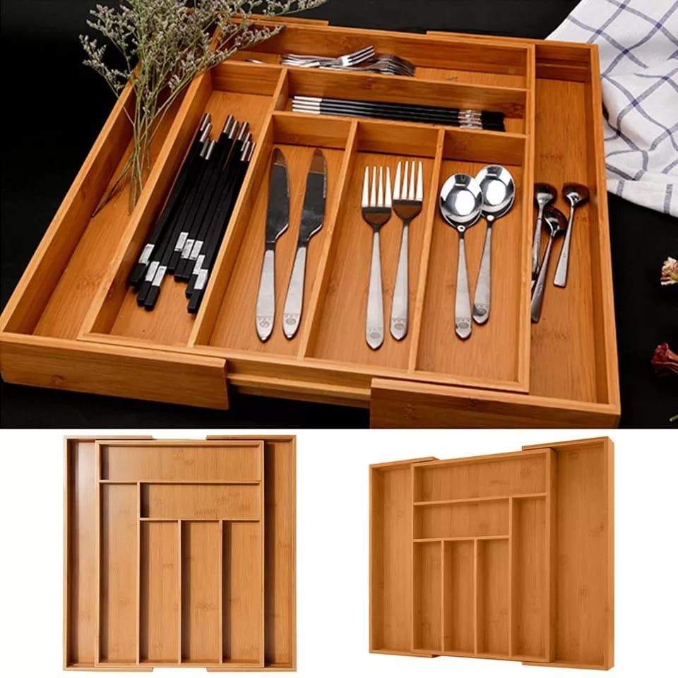 Expandable Bamboo Drawer/Cutlery Organizer