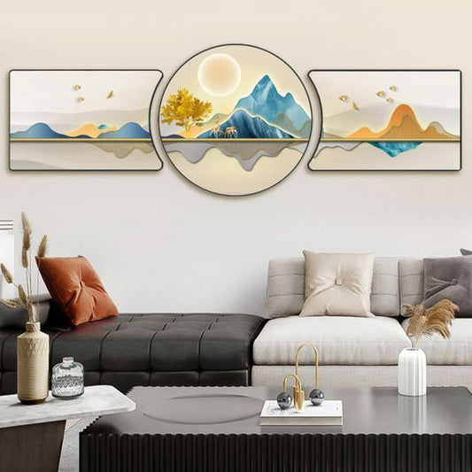 3pcs Crystal Porcelain Decorative Painting