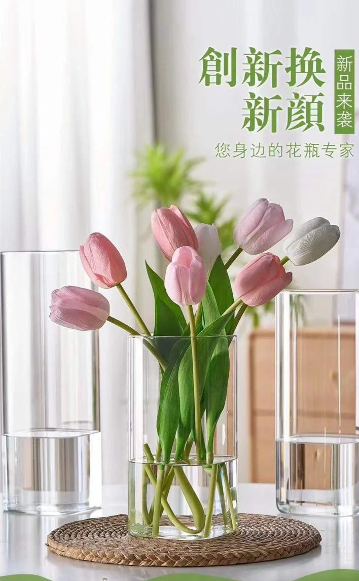 1pc Modern creative clear glass vase.