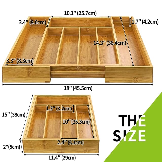 Expandable Bamboo Drawer/Cutlery Organizer