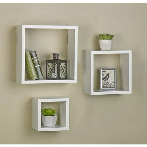 3pcs square floating shelves