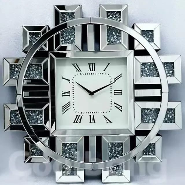 Classy crystal decorative mirrored Wall clock