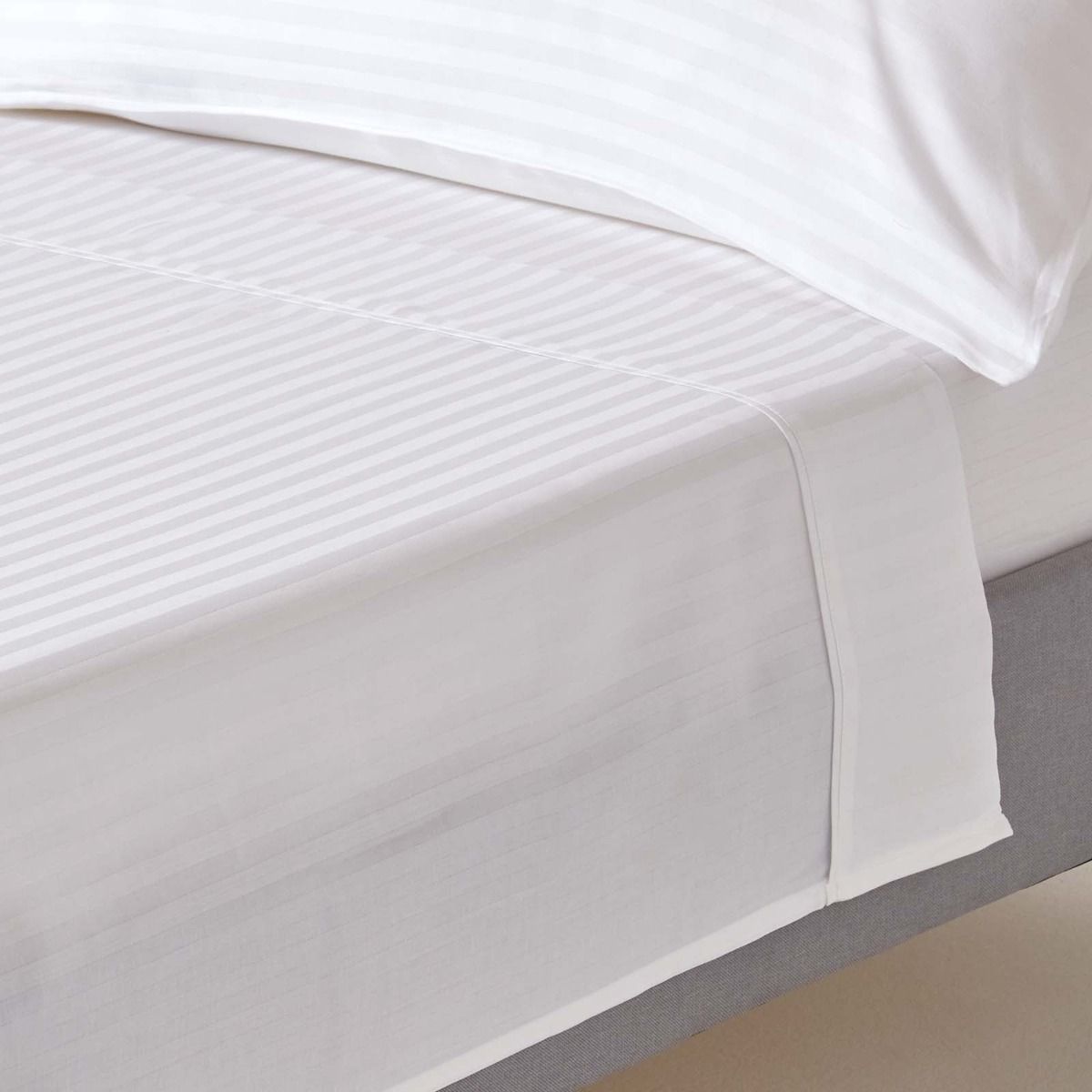 White Striped Flat Sheets