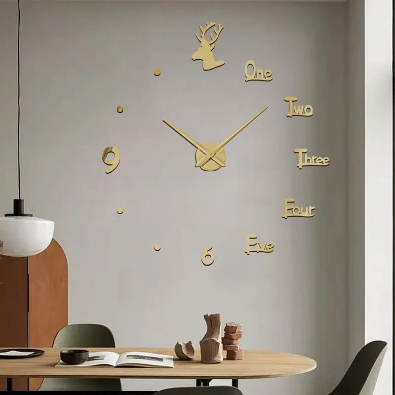 3D Acrylic Mirror Wall Clock DIY Luminous