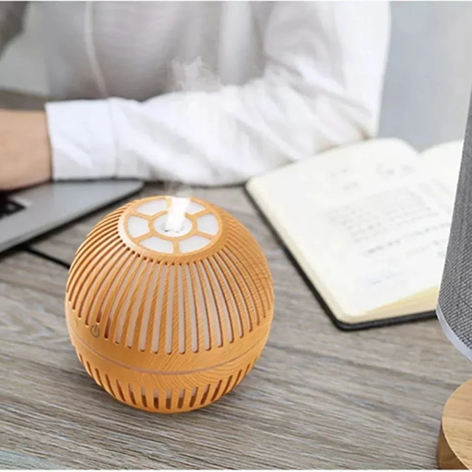 300ml Wood Grain round shape Air Humidifier