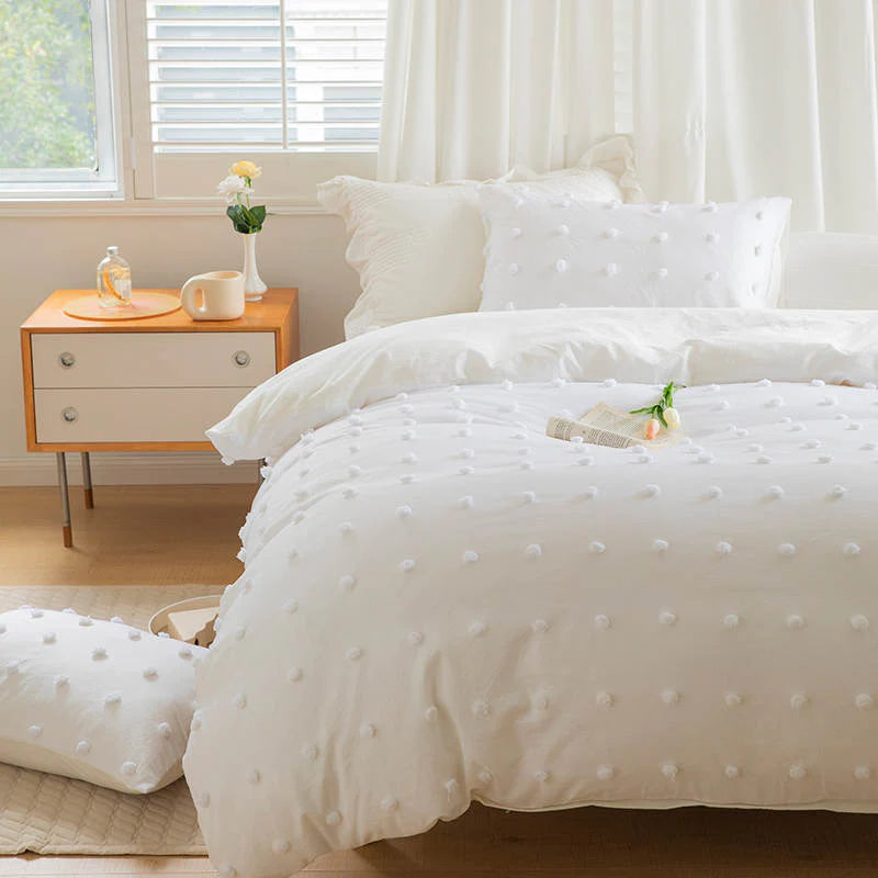 Luxury Tufted Dot Design Duvet cover set