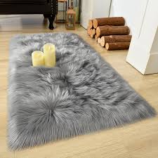 Faux fur bedside mat