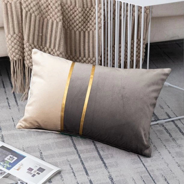 Velvet Decorative Lumbar Cushion Covers Grey