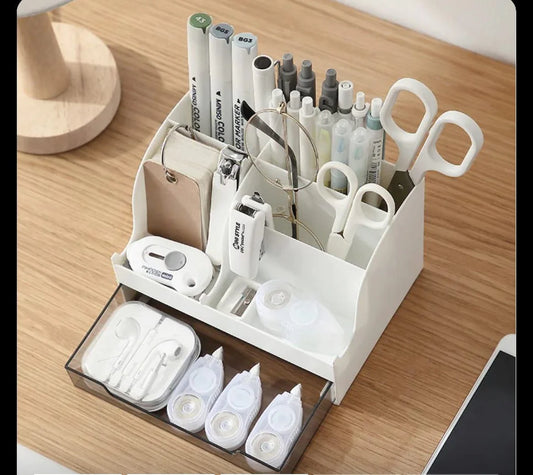 Office Desk Stationery Storage Box Organizer Plastic Table Organizer