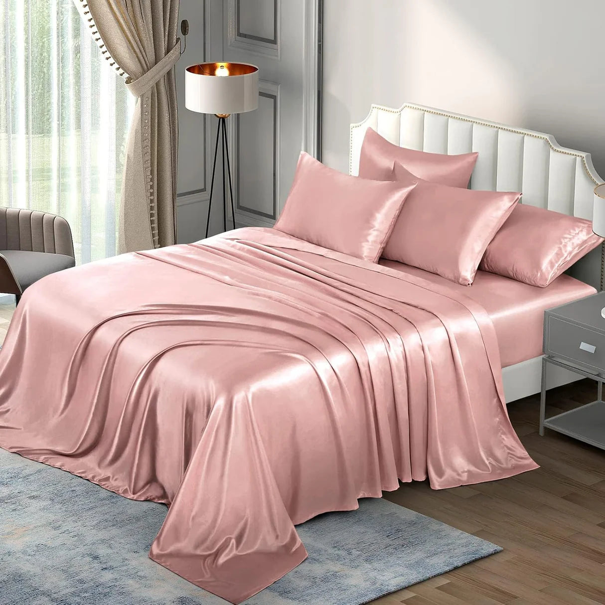 Luxury Silky Soft Mulberry Fitted Bedsheets Bed Set- King Size