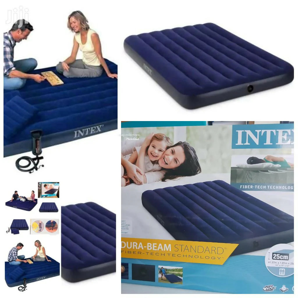 Intex Inflatable Air Mattress 5*6 With Pillows